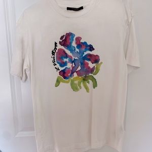 Louis Vuitton PRINTED FLOWER DROP SHOULDERS TEE